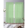 thumbnail image 2 of Abstract Solid Color Sheer Curtains 84 inches Long 2 Panels Set Simple Avocado Low Saturation Sheer Window Curtain Rod Pocket Voile Drapes for Living Room/Bedroom, Each 52" W x 84" L, 2 of 7