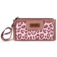 thumbnail image 3 of Wrangler Minimalist Wristlet Wallet with Phone Slot & RFID Protection & Smooth Zipper, Leopard-Pink, 3 of 8