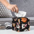 thumbnail image 6 of Lsque Different Breeds Of Dogs Printed Tissue Box Cover Holder, Facial Paper Organizer Dispenser,Square with Bottom Belt, PVC Leather Decorative Organizer, 6 of 8
