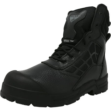 Condor Men's 8 Inch Steel Toe Work Boot Black High-Top Leather - (Best 8 Inch Work Boots)