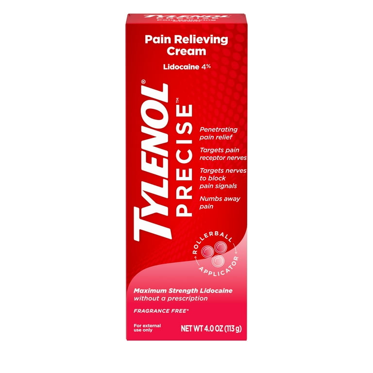 Tylenol Precise Maximum Strength 4% Lidocaine Pain Relieving Cream