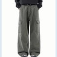 thumbnail image 4 of FRSASU Wide Leg Cargo Pants for Men Stretch Cotton Loose Versatile Athletic Hiking Pants with Pockets Army Green, 4 of 7