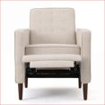 thumbnail image 3 of Recliners Mid-Century Modern Pushback Single Recliner - Thicker Cushion, Tufted Fabric, Espresso Birch Legs | Wheat | Fabric, 3 of 18