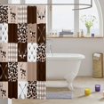 thumbnail image 3 of Manfei Farmhouse Style Moose Shower Curtain 72Wx72L, Rustic Camouflage Bathroom Curtain, White Dark Brown, 3 of 5