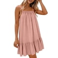 thumbnail image 6 of YuXingFu 100% Cotton Dress Women Maxi Scoop Neck Plus Size Womens Dress Sleeveless with Pockets Long Casual Summer Pink XS, 6 of 9