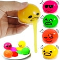 4 Pack Puking Stress Ball, Round Suck Spit Lazy Yolk, Puke Stress Balls