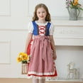 thumbnail image 6 of SERTG Girls Oktoberfest Maid-Style Set 3-Piece Puff Sleeve Round Neck Dress + Apron Cottagecore Theme Dress-Up Skirt Outfit for Kids 5-12 Years(Red,11 Years), 6 of 6