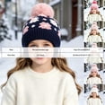 thumbnail image 3 of Suntak Toddler Beanies for Girls Warm Cute Pattern Winter Hat with Pom Pom 2-6 Years, 3 of 6