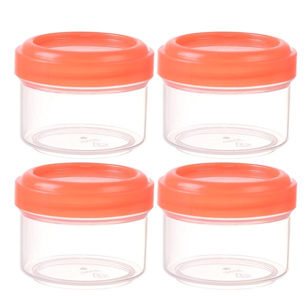 4PCS Mini Tarros de Plástico Transparente con Tapas a Prueba de Fugas Recipiente Redondo Transparente 35ml Recipientes de Almacenamiento Rellenables para Organizar el Hogar y la Cocina