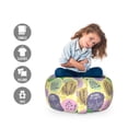 thumbnail image 2 of Botanical Storage Toy Bag Chair, Striped Background Herbs in Balloons Lavender Chamomile Pattern, Stuffed Animal Organizer Washable Bag, Large Size, Pastel Yellow and Multicolor, by Ambesonne, 2 of 3
