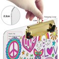 thumbnail image 3 of FMSHPON Groovy Colors Peace Love Dove Guitar Butterfly Pattern Clipboard Hardboard Wood Nursing Clip Board and Pull for Standard A4 Letter 13x9 inches, 3 of 5