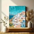 thumbnail image 6 of Oia Santorini Greece Seascape Canvas Wall Art，Perfect for Living Room，Kitchen， Bathroom， and Office Decor., 6 of 8