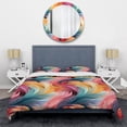 thumbnail image 3 of DESIGN ART Designart "Pink And Blue Electric Swirls Infuse IV" Modern Bed Cover Set With 2 Shams Full - Queen, 3 of 5