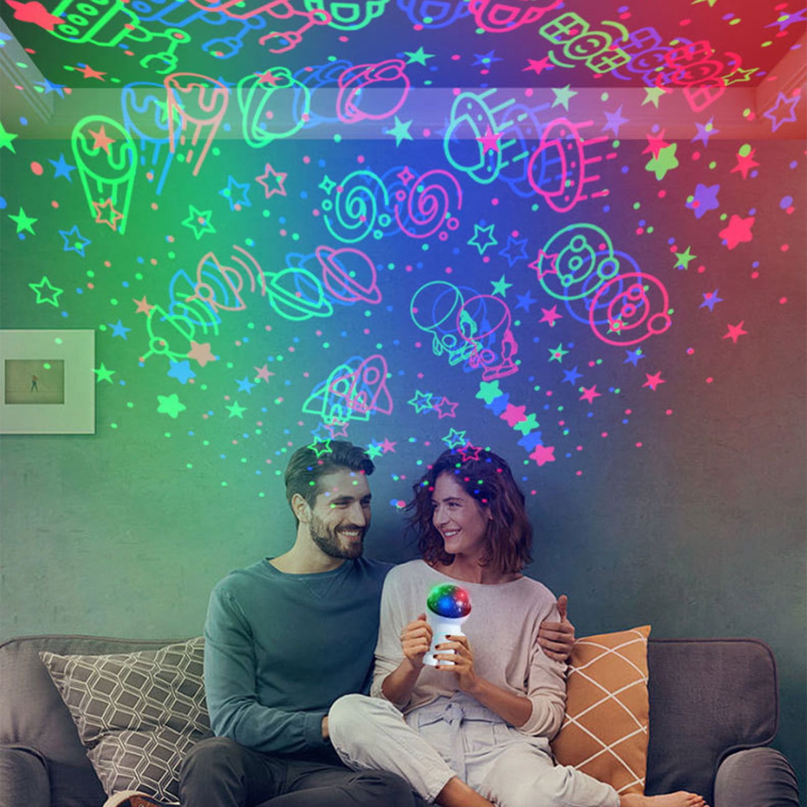 Gnmfd Astronaut Starry Sky Projection Night Light LED Bedroom Sleep Romantic Nebula Projector with Remote Timer for Bedroom Living Room Movie Date Party Night Lights Plug Into Wall LED Lights