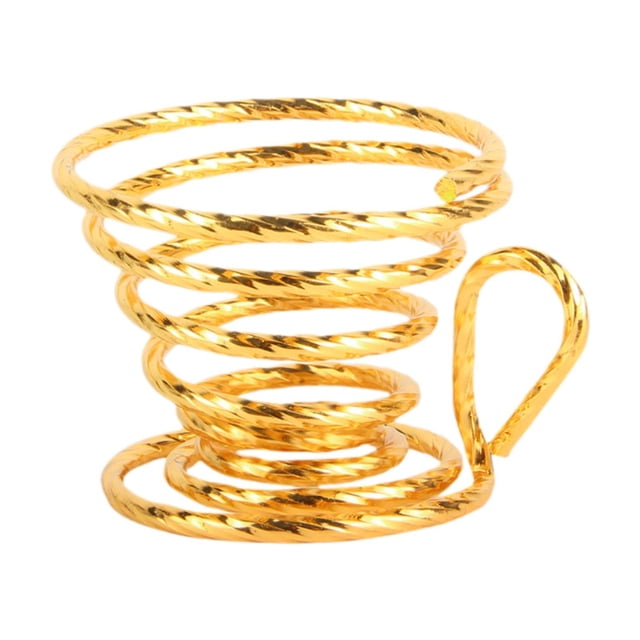 Colador de té con resorte, práctico soporte para colador de té, acero inoxidable oro