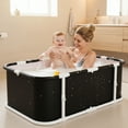 thumbnail image 2 of ManyFun 47 in Foldable Bathtub, Soaking Bath Tub for Adults or Kids, Efficiently Maintaining Temperature,  Black, 2 of 10