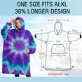 thumbnail image 4 of Oversized Wearable Blanket Hoodie,Purple Blue Tie Dye Spiral Pattern Sherpa Blanket Hoodie with Super Pockets,Super Warm Fuzzy Pullover for Women & Men, 4 of 6