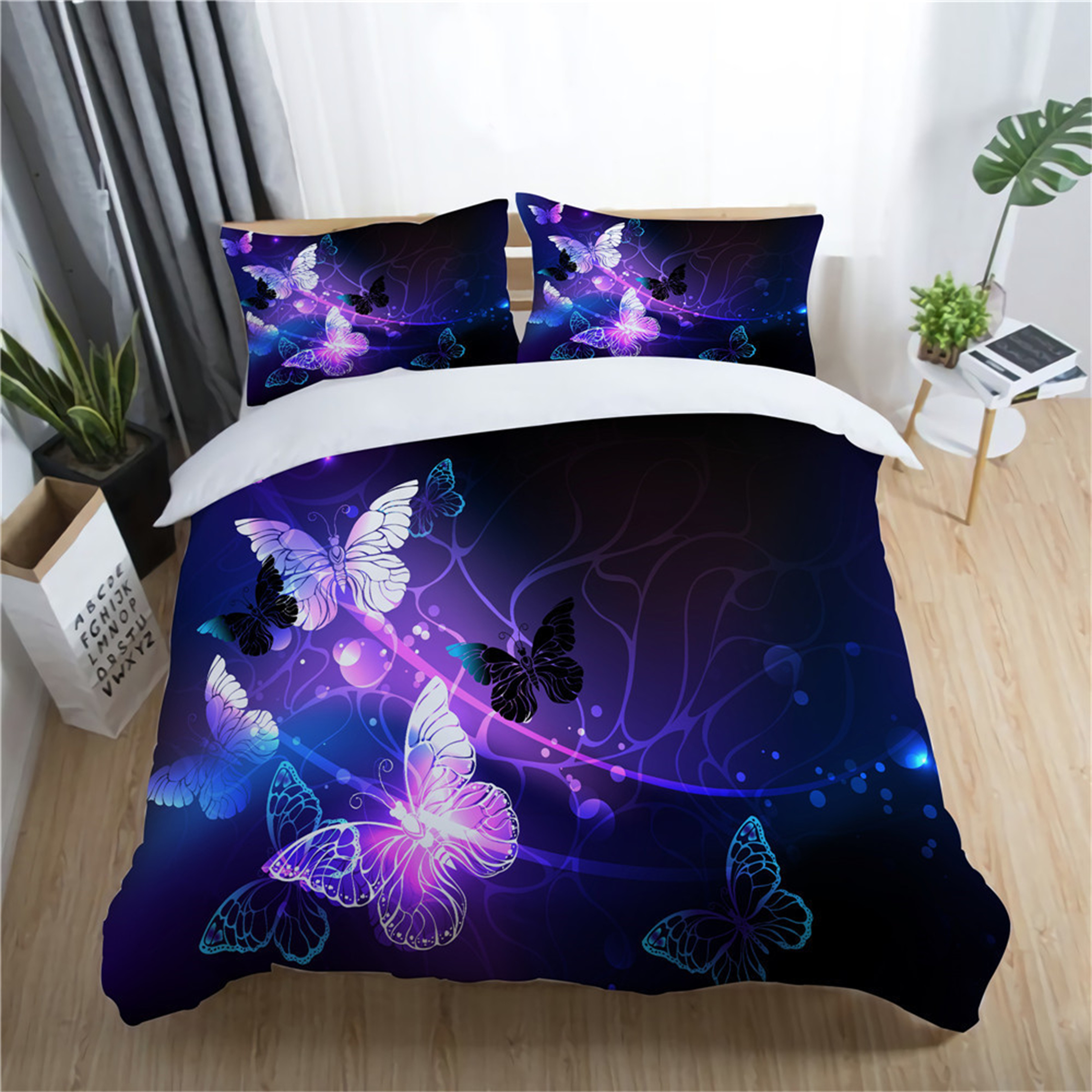 3D Butterfly Comforter Cover Children Duvet Cover Set Twin Size Home
