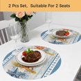 thumbnail image 5 of Blue Coastal Round 13 Inch Placemats Set of 2, Orange Starfish Coral Beach Nautical Vintage HeatResistant Non Slip Place Mats for Dining Table, Wipeable Braided Kitchen Table Mats for Housewarming, 5 of 9