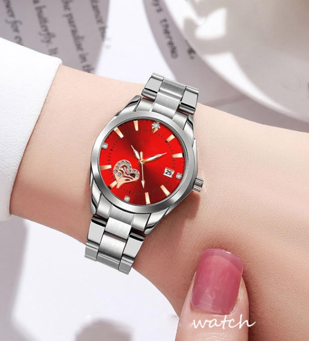 Watches for Women Analog Quartz Silver Stainless Steel Watches Luminous Waterproof Ladies Dress Watch