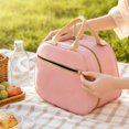 thumbnail image 5 of Insulated Lunch Bag Insulated Lunch Bag for Women Reusable Tote for Work and Daily Use Pink Oxford Cloth Lunch Tote Bag for Women, 5 of 6
