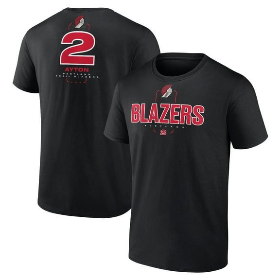 Men's Deandre Ayton Black Portland Trail Blazers Behind The Back Name & Number T-Shirt