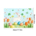 thumbnail image 3 of HuiXinOu Easter Themed Placemat 45x30cm with Rabbit Egg Clover Pattern Waterproof Table Mat for Holiday Dining Party Decor, 3 of 6