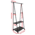 thumbnail image 3 of Rolling Garment Laundry Rack, Garment Rack on Wheels, Rolling Garment Stand for Clothes, with 2-Tier Storage Shelves and 2 Coat Hanging Rod, Shoe Clothing Storage Shelves, 3 of 8