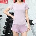thumbnail image 5 of Chándales sin costuras para mujer, conjunto de Yoga, ropa deportiva de entrenamiento, ropa de gimnasio, Top corto de manga larga, mallas de cintura alta, trajes deportivos, 5 of 5