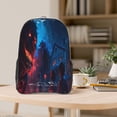 thumbnail image 5 of Susaid Bold Black and White Leaves Orange Print Clear Backpack See Through Transparent Plastic Clear Bookbags for School, College, Stadium,Work, 5 of 7