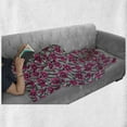 thumbnail image 6 of Luau Soft Flannel Fleece Throw Blanket, Hibiscus Petals over Minimalist Style Leaves Botanical Floral Design, Cozy Plush for Indoor and Outdoor Use, 60" x 80", Pink Black and White, by Ambesonne, 6 of 6