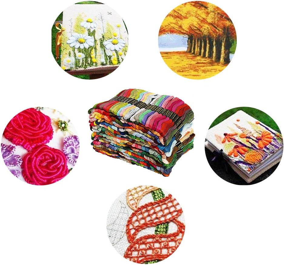 SONGAUN 450PCS Embroidery Threads Cross Stitch Thread, 447 Colors Skeins Sewing Floss, Cotton Bobbins Skeins Embroidery Thread, Cross Stitch Kits for Adults Knitting DIY Crafts Project