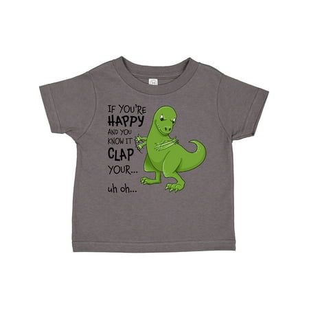

Inktastic T-Rex Can t Clap Gift Toddler Boy or Toddler Girl T-Shirt
