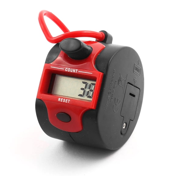 Office Handheld 5 Digits LCD Display Tally Click Pull Counter Black Red