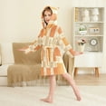 thumbnail image 4 of FORMRS Niños Bathrobe Unisex Hooded Robe Soft Plush Pajamas Sleepwear, Size 2-3T, Geometric Pattern, 4 of 7