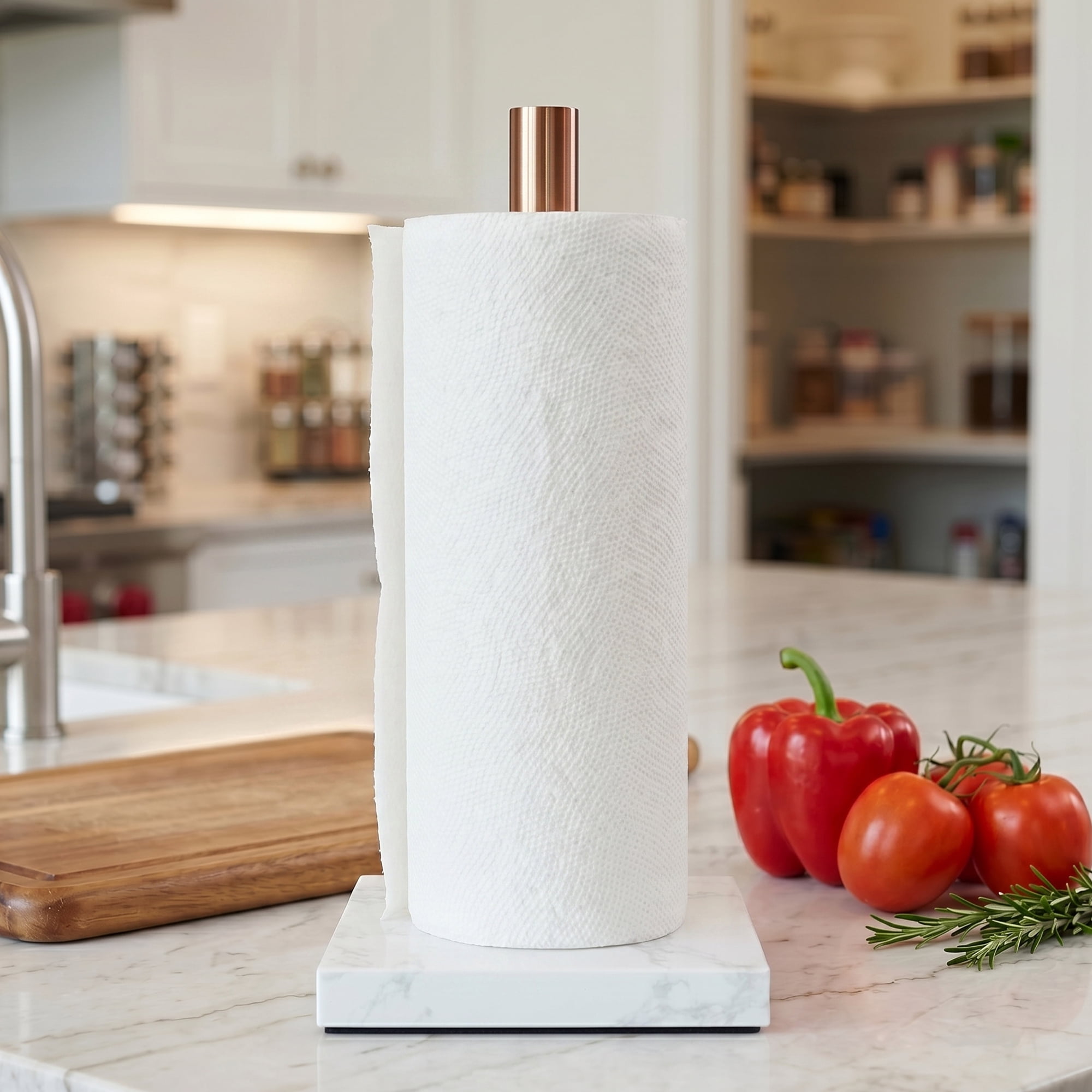 Unique Bargains Non Slip Base Paper Towel Holder Brown C 11.7x5.9inch
