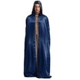 thumbnail image 2 of Mufeng Men's Renaissance Medieval Viking Lord Cloak Knight Warrior Hooded Long Cape Vampire Robe Navy Blue M, 2 of 5