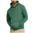 thumbnail image 2 of BXINGOHAI Men's Hoodies Fleece Pullover Drawstring Hooded Collar Casual Sweatshirts Athletic Long Sleeve Shirts with Pocket Today Army Green,L, 2 of 6