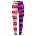 thumbnail image 5 of Bjutir American Flag Pants Women Stripe Print Tights Tummy Control Casual Yoga Pants High Waist Stright Slim Leg Long Leggings Summer Beach Leggings For Women Red S, 5 of 5