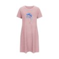 thumbnail image 5 of Wancir Women's Soft Floral Print Lounge Dress, Plus Size Short Round Neck Nightdress, 5 of 5