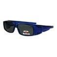 thumbnail image 2 of Polarized 53mm Translucent Plastic Narrow Rectangular Fit Over Sunglasses Blue, 2 of 4