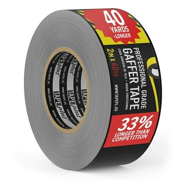 TapePlus Black Gaffers Tape - 2 Inch by 40 Yards (120 Feet), Professional Grade, 100% Waterproof, Matte Finish - Get 33% More! - Perfect Alternative to Duct Tape, Electrical Tape and Other Adhesives