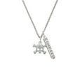 thumbnail image 2 of Delight Jewelry Silvertone Skull with Clear Crystals Silvertone Forever Bar Charm Necklace, 23", 2 of 4