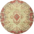 thumbnail image 1 of Ahgly Company Indoor Round Traditional Brown Gold Persian Area Rugs, 4' Round, 1 of 6