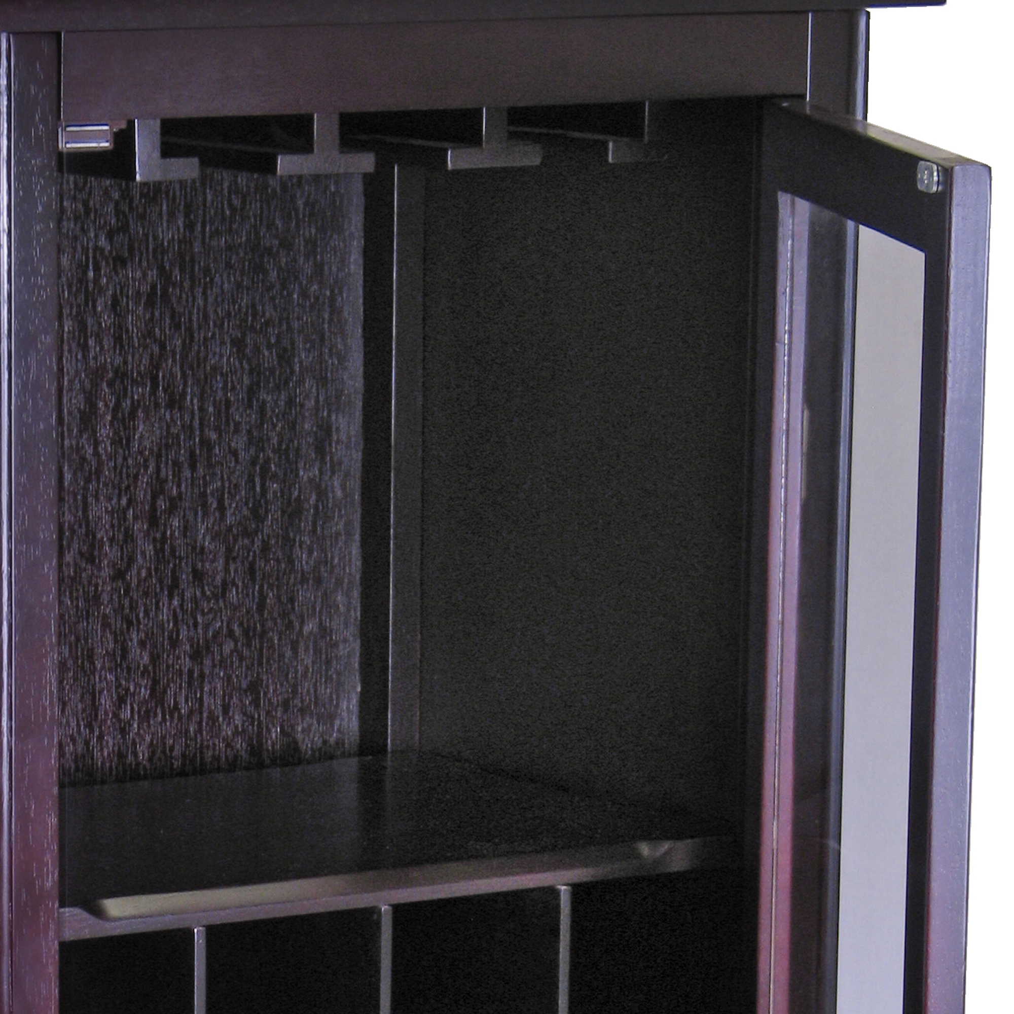 Winsome Wood Ryan 16-Bottle Wine Cabinet with Display Glass Door, Espresso Finish - image 3 of 5
