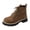 Y-055 Brown, variant on Y-055 Mint Green Womens Winter Casual Boots Round Toe Lace Up Low Heel Chunky Warm Fleece Faux Suede
