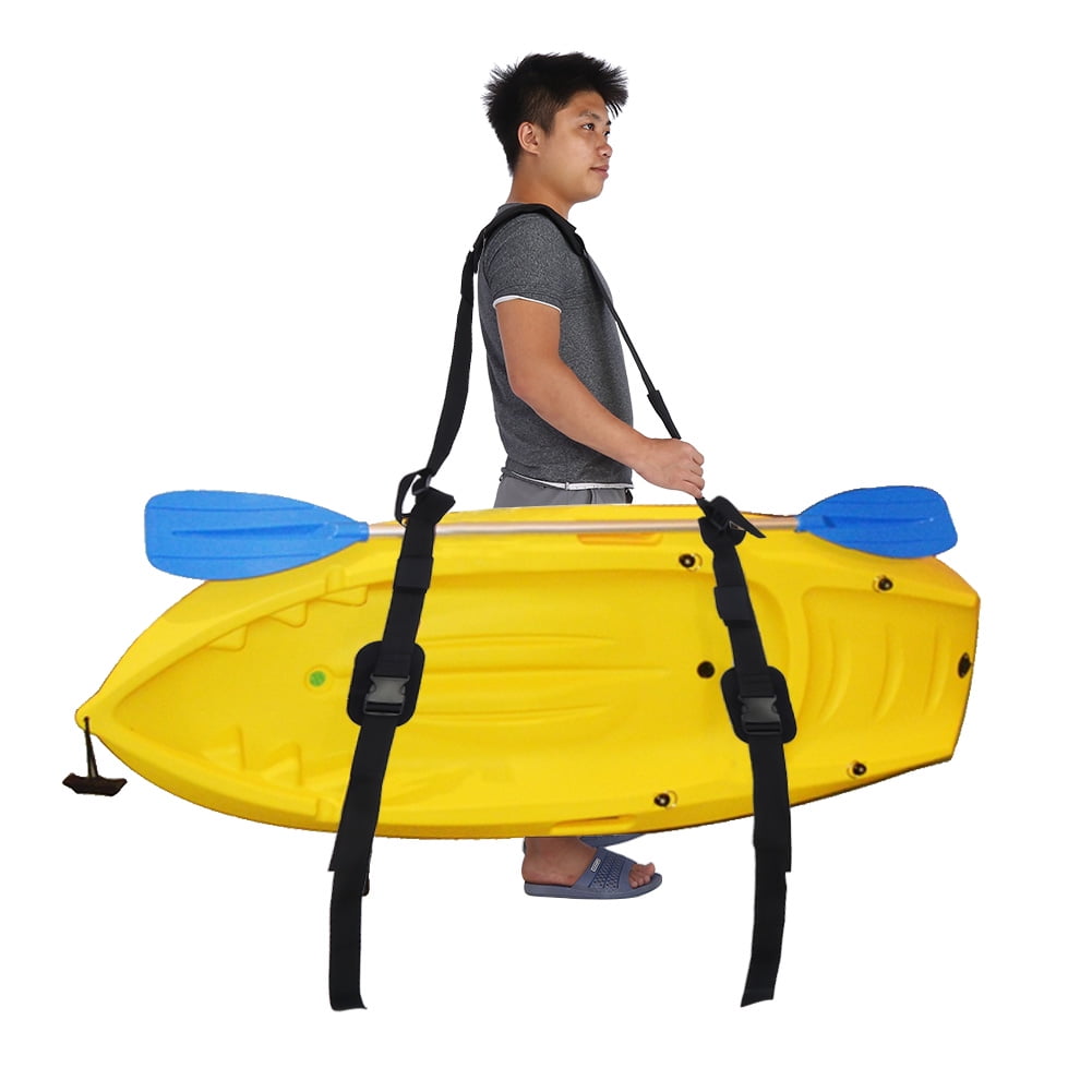 Kayak Carrying Strap Nylon Carrying Strap Belt Portable Kayak Canoe Surfboard Adjustable Kayak Carrying Strap with Paddle Loop with A Storage Bag 