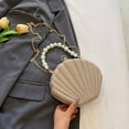 thumbnail image 3 of MUSOIE Cute Shell Shaped Evening Bag Handbag for Women Beaded Chain Purses Cross Body Clutch Purse, 3 of 8