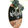 thumbnail image 5 of Door Hanging Decoration,Welcome Door Sign Round Welcome Sign For Front Door Welcome Wreath Sign Hanging Farmhouse Door Sign For Front Door Porch Decor With Buffalo Bow Beads For Home Decorati, 5 of 9
