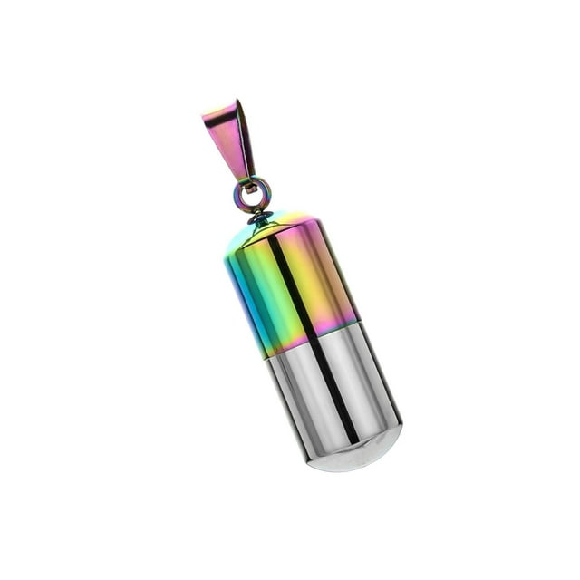 Collier Pendentif Tube en Acier Inoxydable Capsule Creuse pour Collier en Acier Support Cendres Bijoux